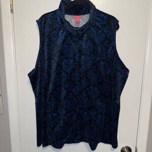 Woman Within Super Soft Black and Blue Vest